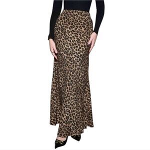 Pashmina Leopard Print Women's Maxi Skirt